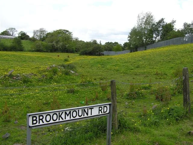 奧馬的實拍街牌。BROOKMOUNT RD 為街名，RD是Road縮寫。
